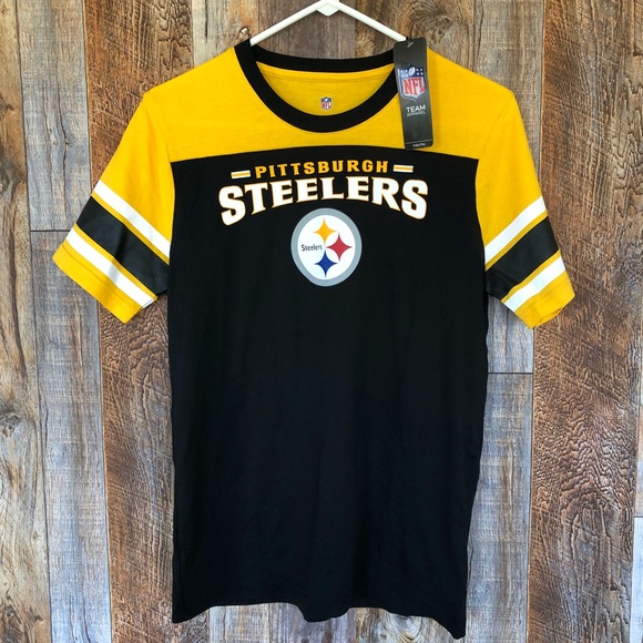 NWT Kids Pittsburgh Steelers Jersey NFL Apparel T-Shirt Black Yellow Team Fan